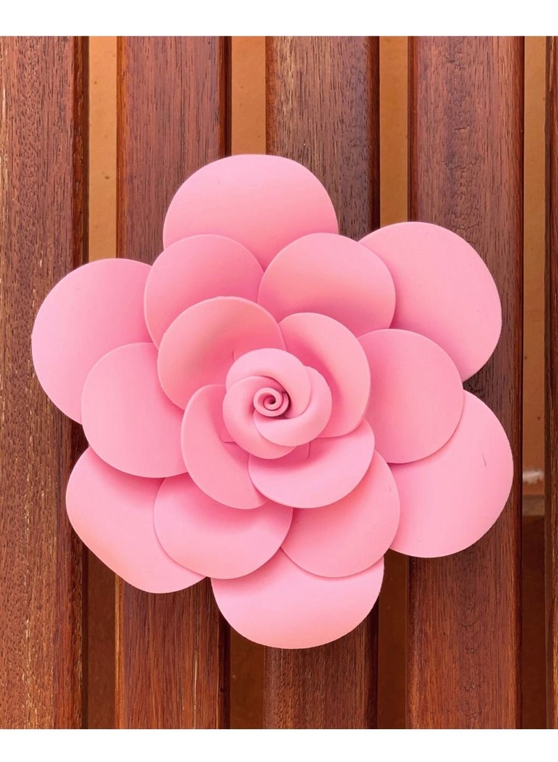 3D Foam Flower Wall Décor Baby Pink Color 26x26cm