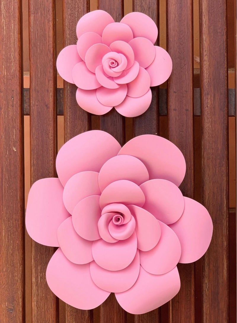 3D Foam Flower Wall Décor Baby Pink Color 26x26cm