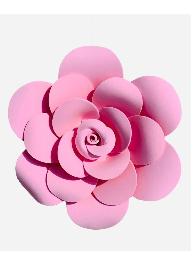 3D Foam Flower Wall Décor Baby Pink Color 26x26cm