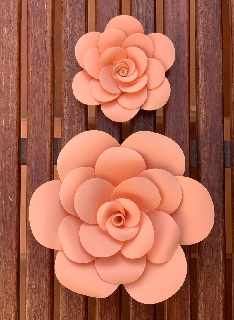 3D Foam Flower Wall Décor Peach Color 26x26cm