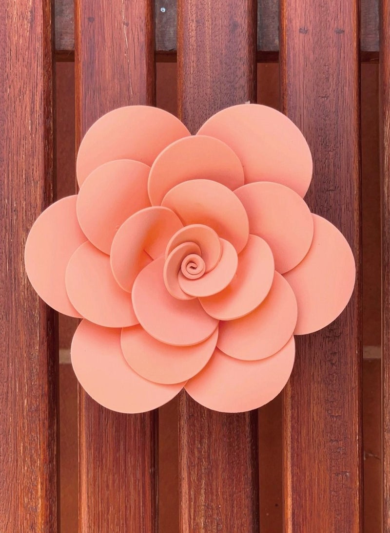 3D Foam Flower Wall Décor Peach Color 26x26cm