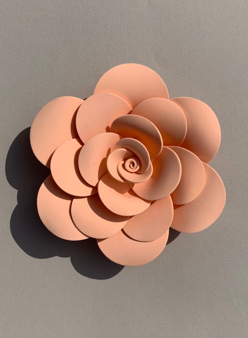 3D Foam Flower Wall Décor Peach Color 26x26cm