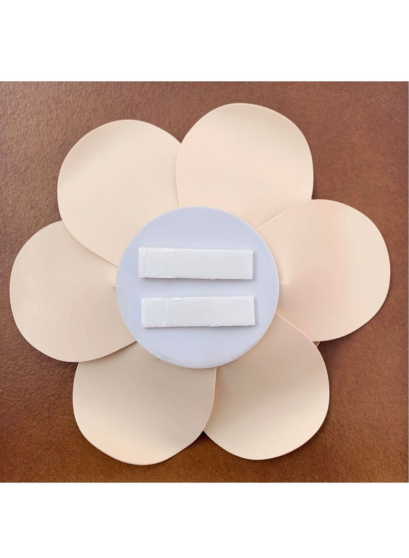 3D Foam Flower Wall Décor Beige Color 26x26cm