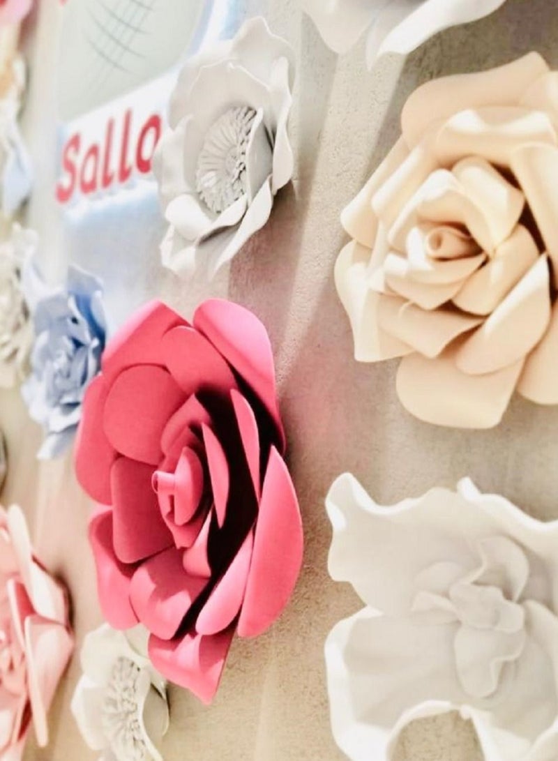 3D Foam Flower Wall Décor Pink Color 26x26xm