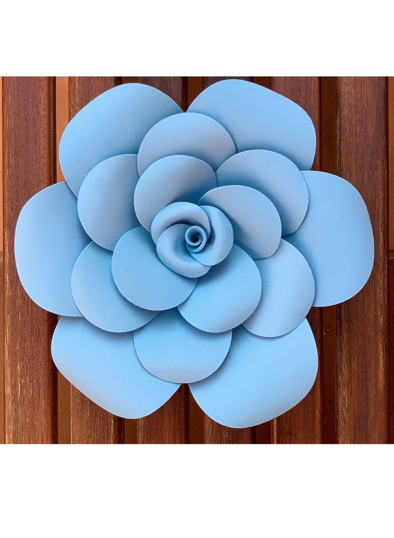 3D Foam Flower Wall Décor Blue Color 26x26cm