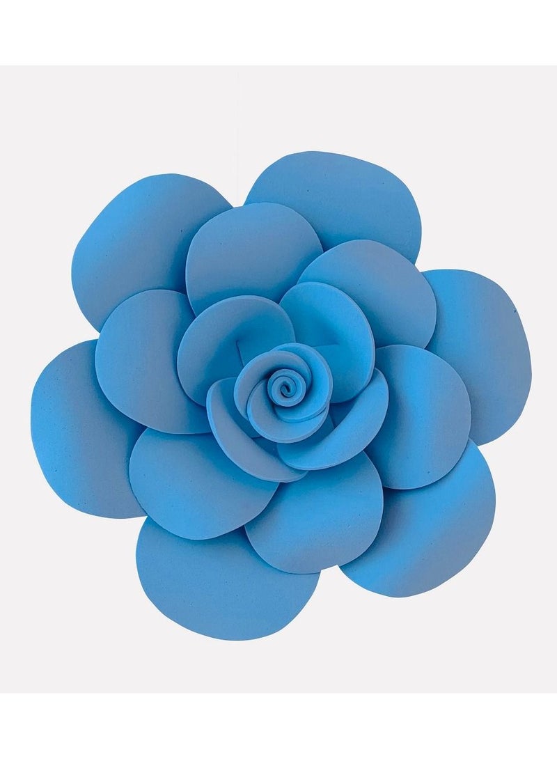 3D Foam Flower Wall Décor Blue Color 26x26cm