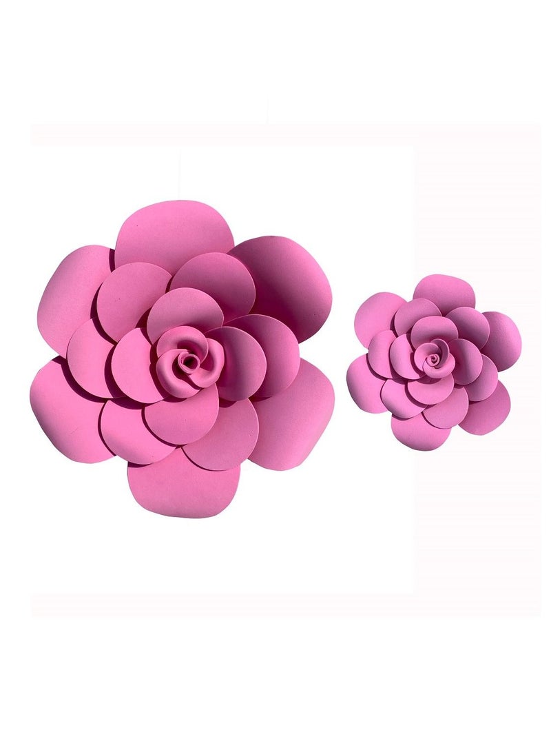 2-Piece 3D Foam Flowers Wall Décor Lilac Color