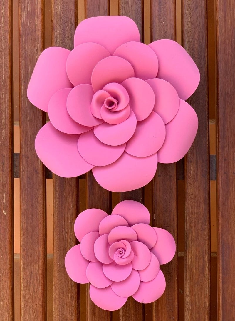 2-Piece 3D Foam Flowers Wall Décor Lilac Color