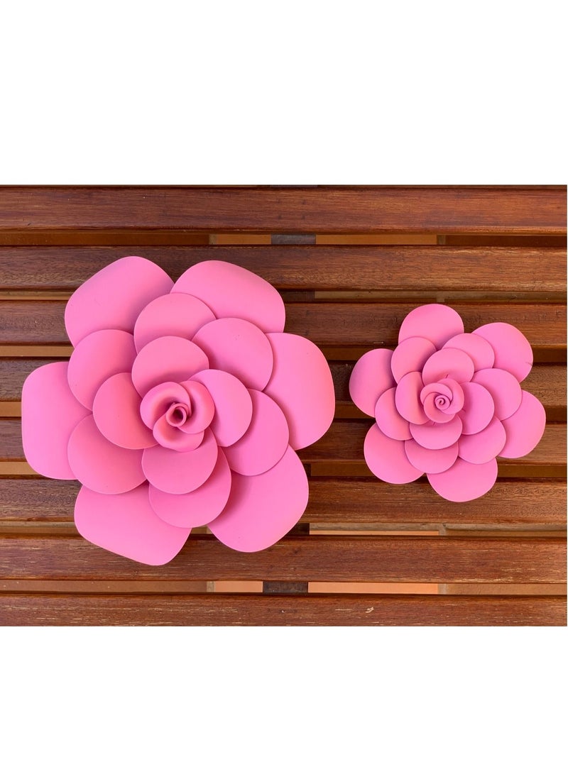 2-Piece 3D Foam Flowers Wall Décor Lilac Color