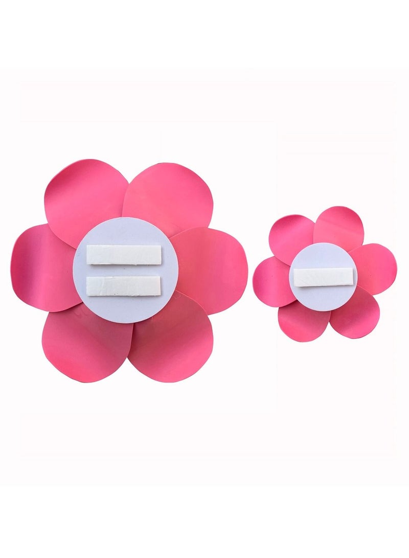 2-Piece 3D Foam Flowers Wall Décor Pink Color