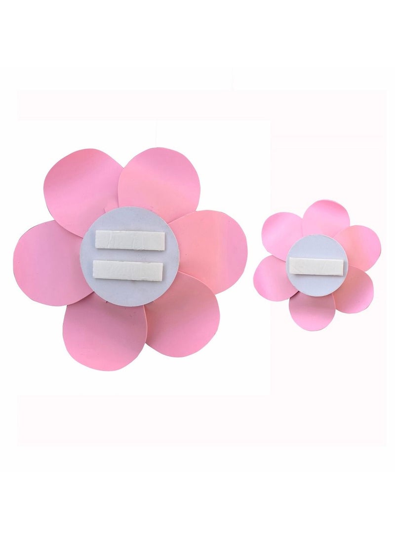 2-Piece 3D Foam Flowers Wall Décor Baby Pink Color