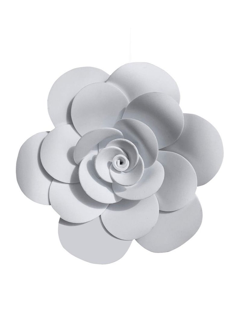 3D Foam Flower Wall Décor White Color 26x26cm