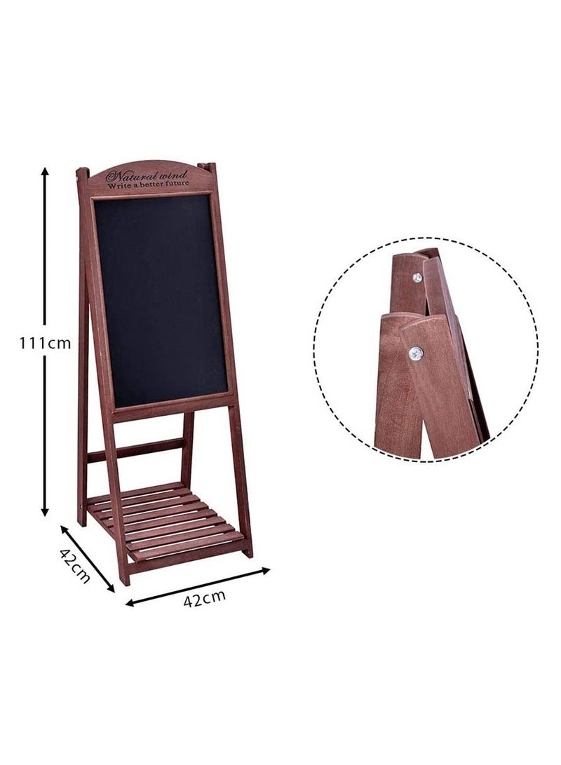 Wooden Hand Writing Drawing Board With Flower Pot Holder Blackboard Display Stand Ideal For Restaurants Menu Wedding Party Arts & Crafts Drawing Greetings