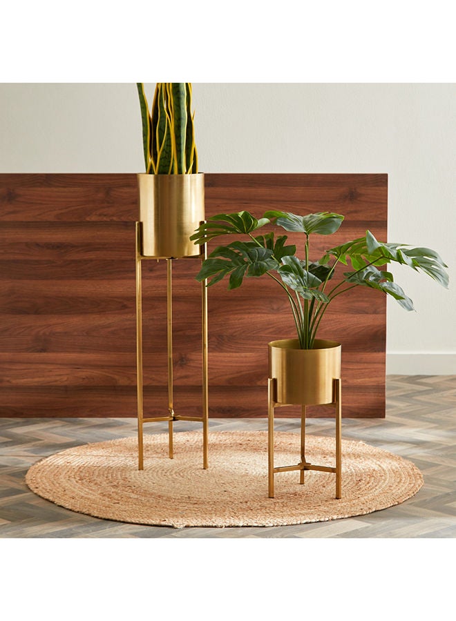 4-Piece Ace Metal Planter Set With Stand 24x45x24 cm