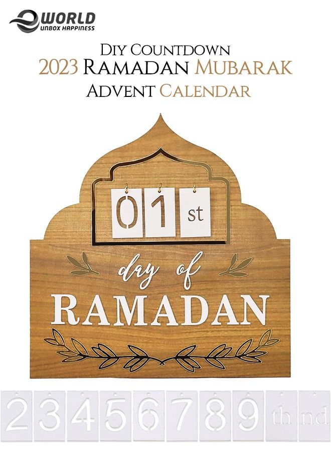 DIY Wooden Countdown 2023 Ramadan Mubarak Advent Calendar for Home and Gift