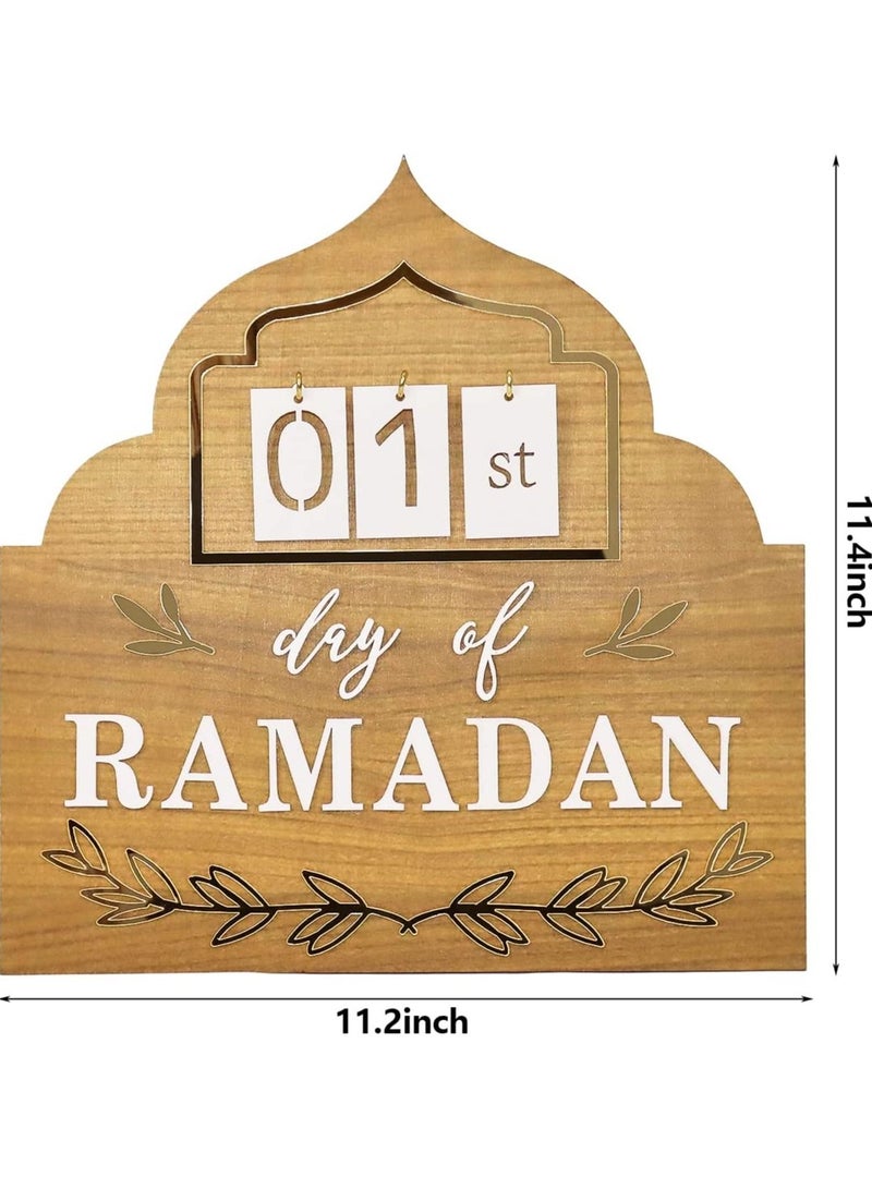 DIY Wooden Countdown 2023 Ramadan Mubarak Advent Calendar for Home and Gift