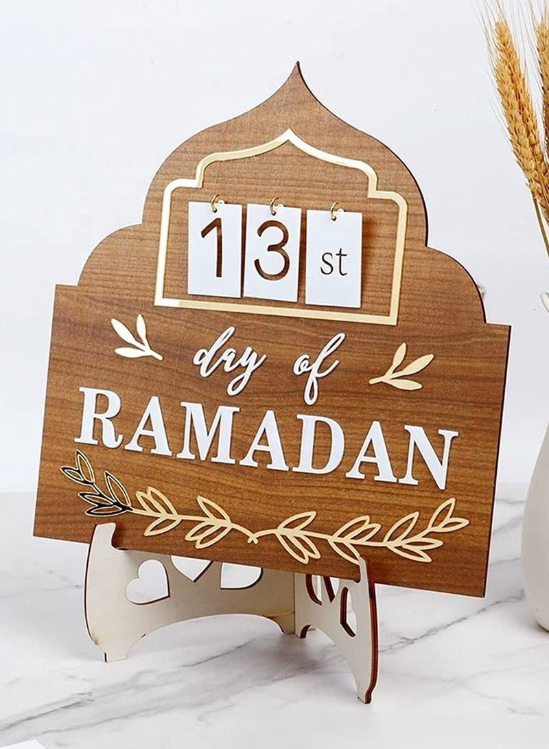 DIY Wooden Countdown 2023 Ramadan Mubarak Advent Calendar for Home and Gift