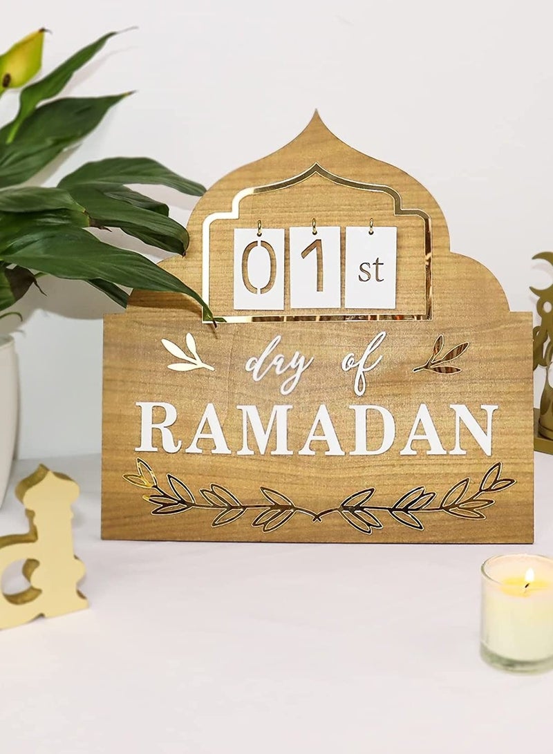 DIY Wooden Countdown 2023 Ramadan Mubarak Advent Calendar for Home and Gift