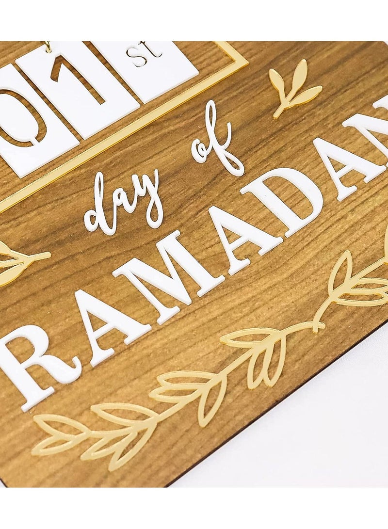 DIY Wooden Countdown 2023 Ramadan Mubarak Advent Calendar for Home and Gift