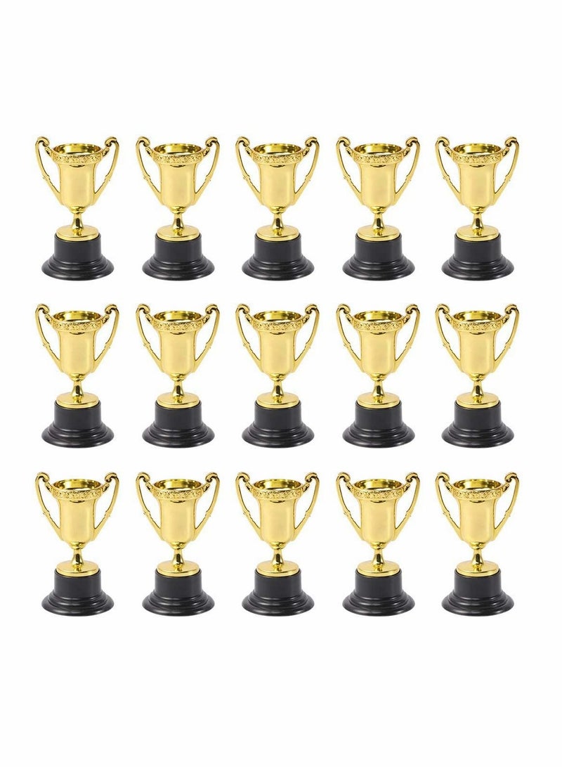 20 Pcs Kids Reward Trophy Plastic Small Prize Cup Children with Base Golden