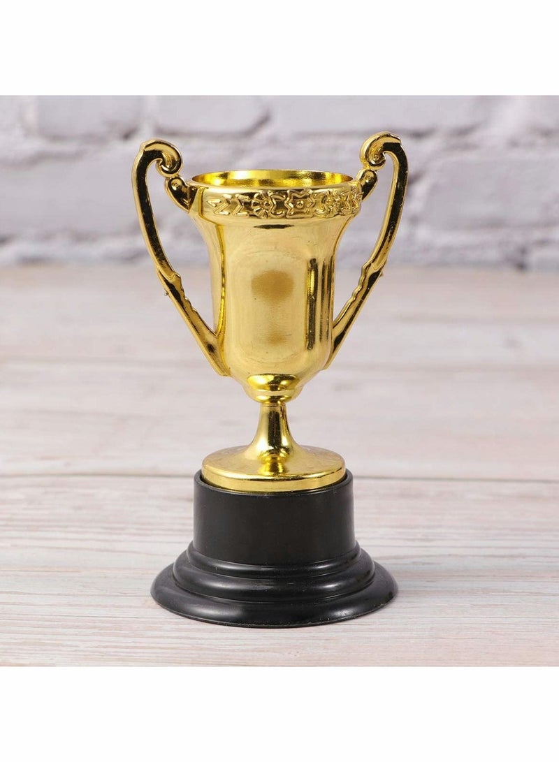 20 Pcs Kids Reward Trophy Plastic Small Prize Cup Children with Base Golden