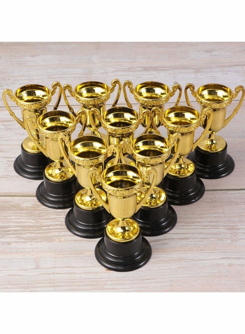 20 Pcs Kids Reward Trophy Plastic Small Prize Cup Children with Base Golden