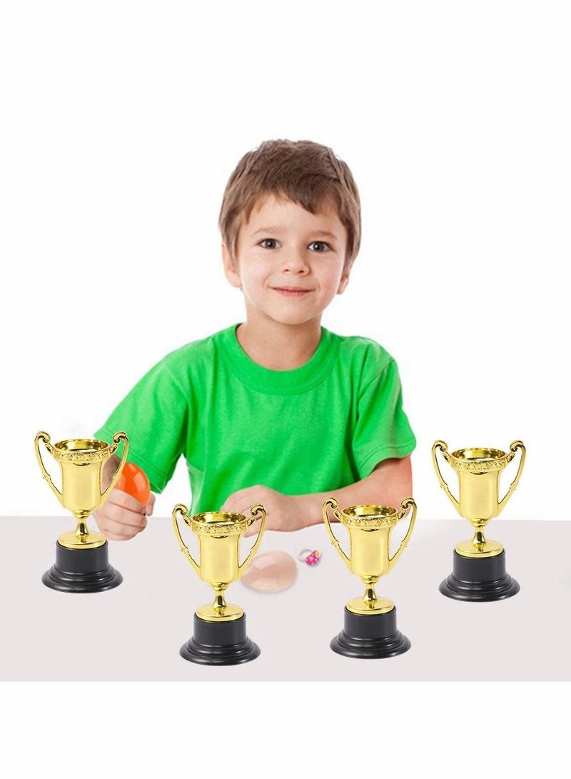 20 Pcs Kids Reward Trophy Plastic Small Prize Cup Children with Base Golden