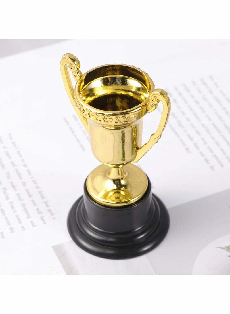 20 Pcs Kids Reward Trophy Plastic Small Prize Cup Children with Base Golden