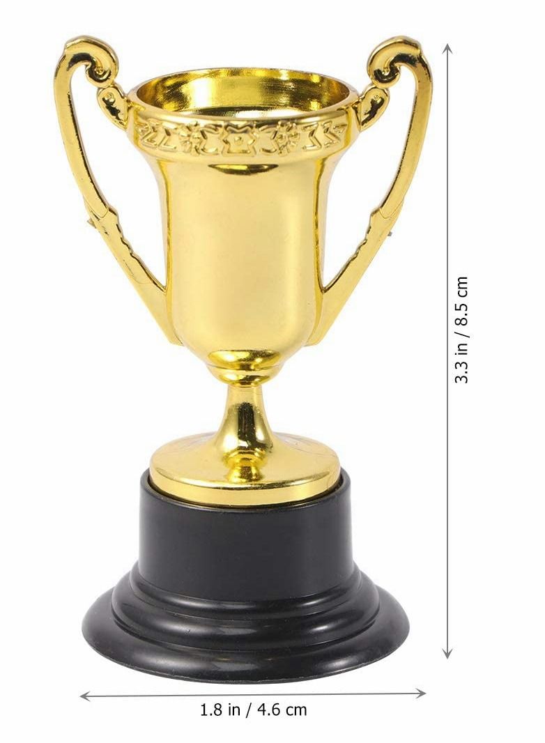 20 Pcs Kids Reward Trophy Plastic Small Prize Cup Children with Base Golden