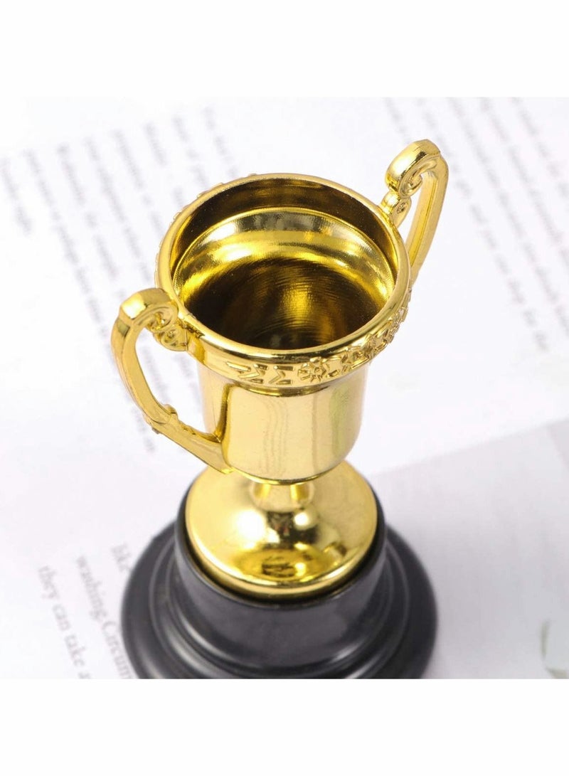 20 Pcs Kids Reward Trophy Plastic Small Prize Cup Children with Base Golden