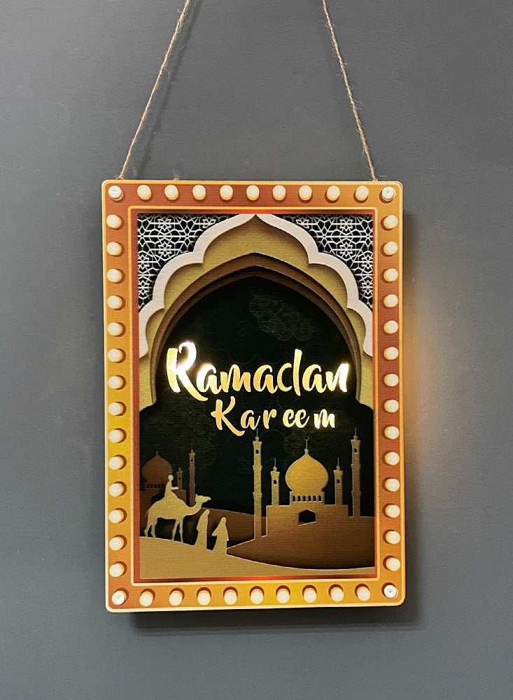 Layout Decoration LED Hanging Paintings Wall Decoration Ramadan Eid Al Adha And Eid Mubarak Decorations