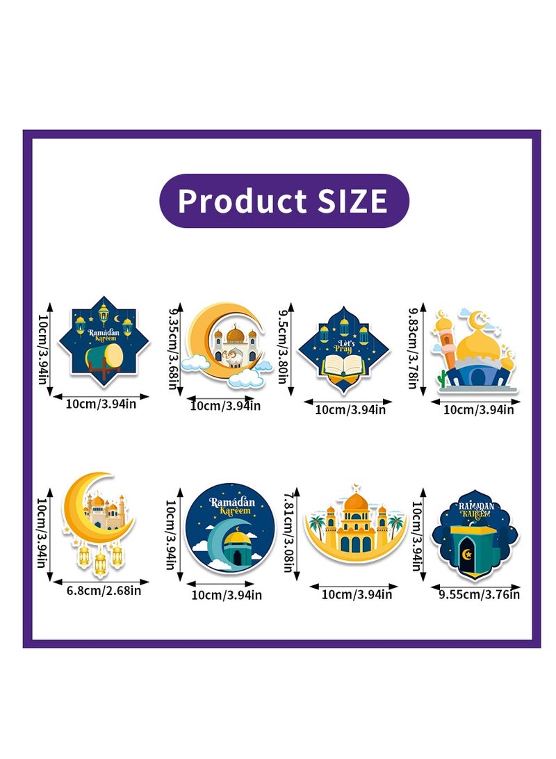 40 Pcs Paper Pendant Eid Mubarak Decorations Ramadan Kareem Hanging Ramadan Kareem For Home Eid Party Supplies