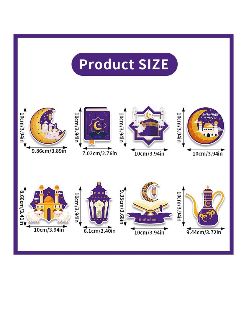 40 Pcs Paper Pendant Eid Mubarak Decorations Ramadan Kareem Hanging Ramadan Kareem For Home Eid Party Supplies