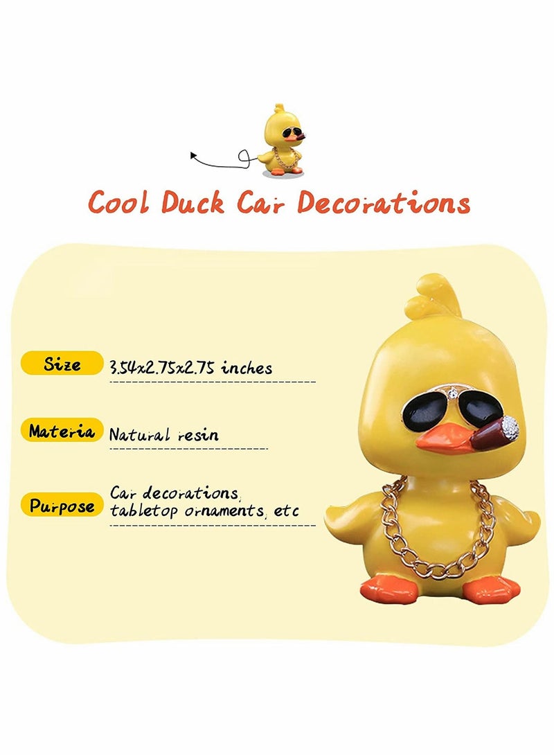 Cute Yellow Duck Toy Car Ornaments Cool Dashboard Decorations Shaking Head Doll