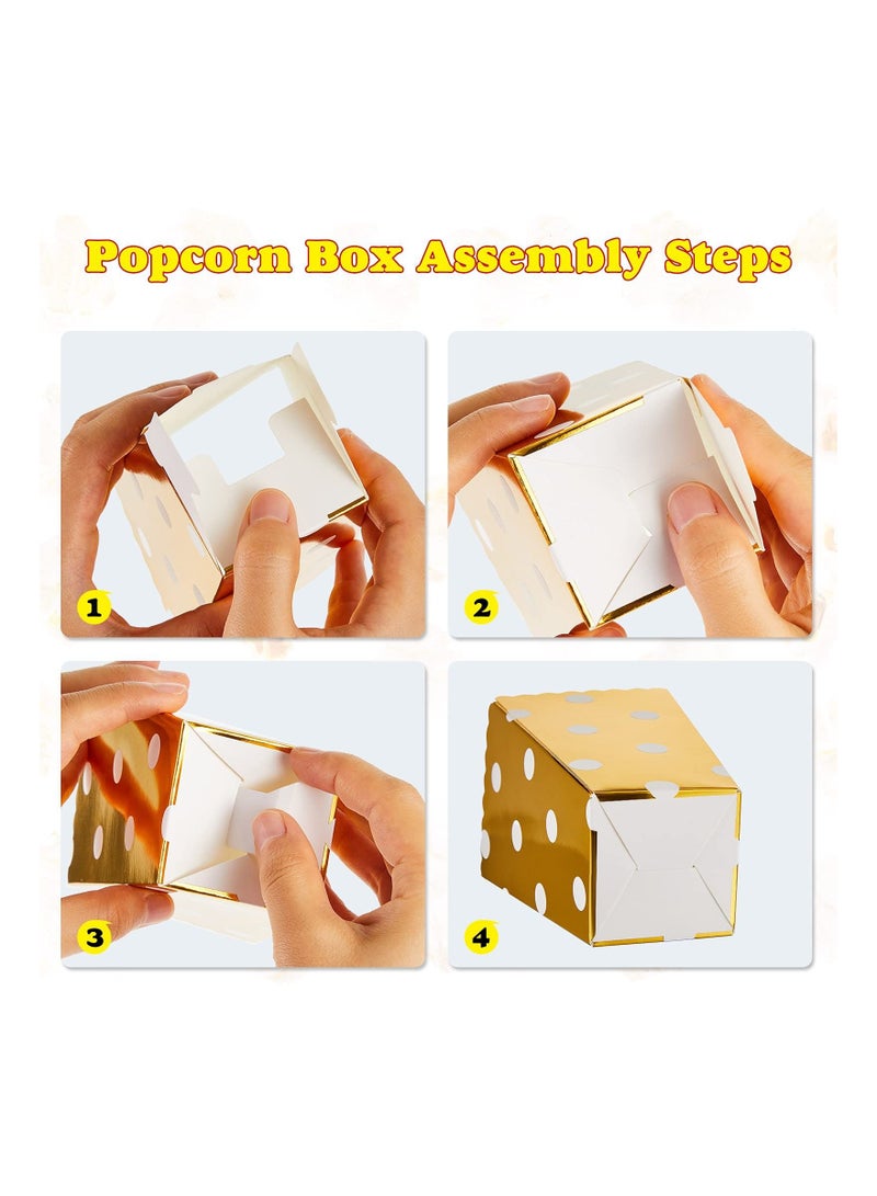 50 Pieces Miniature Resin Popcorn Decor, Artificial Lifelike Fake Decorations Mini Boxes Cardboard Container for Party Diy Photo Props, Small Models Decor