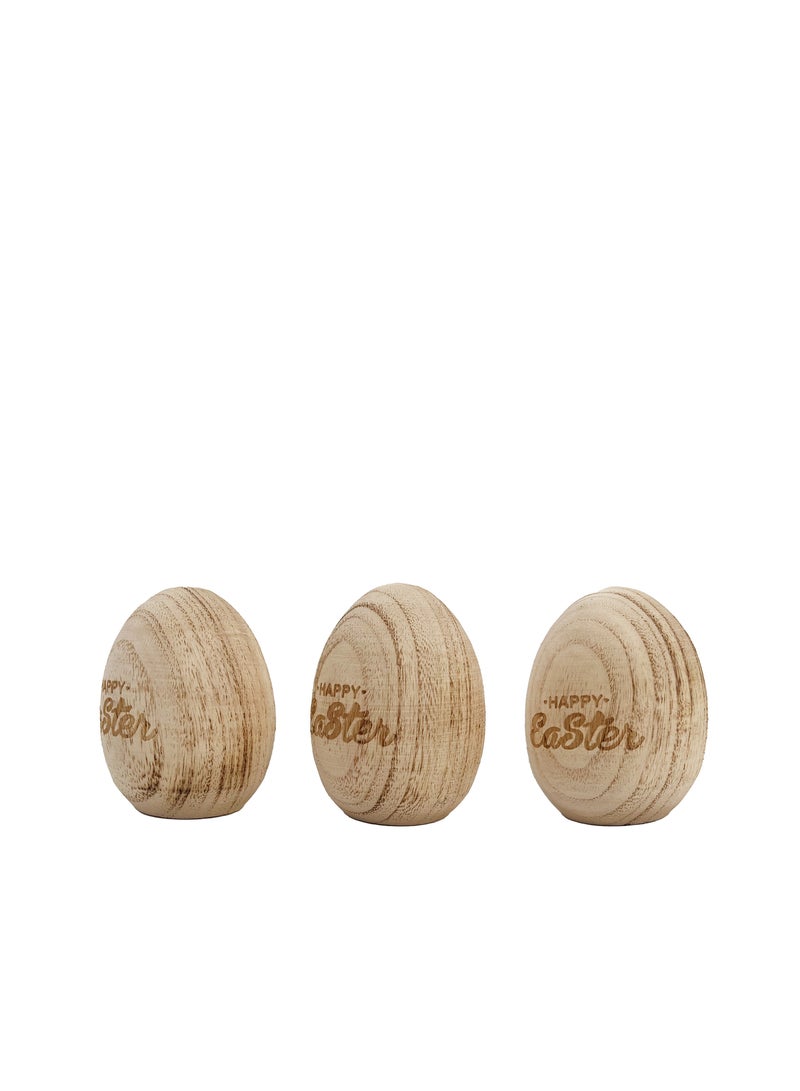 Easter Wooden Eggs 3Pcs/Box 9cm