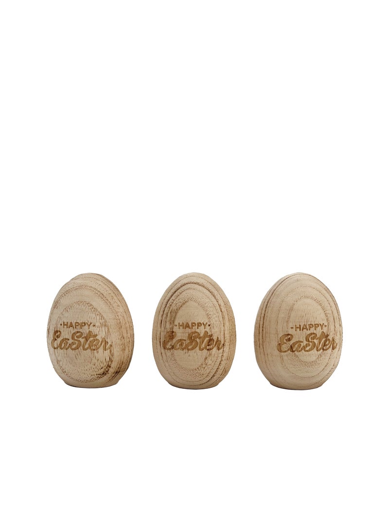 Easter Wooden Eggs 3Pcs/Box 9cm