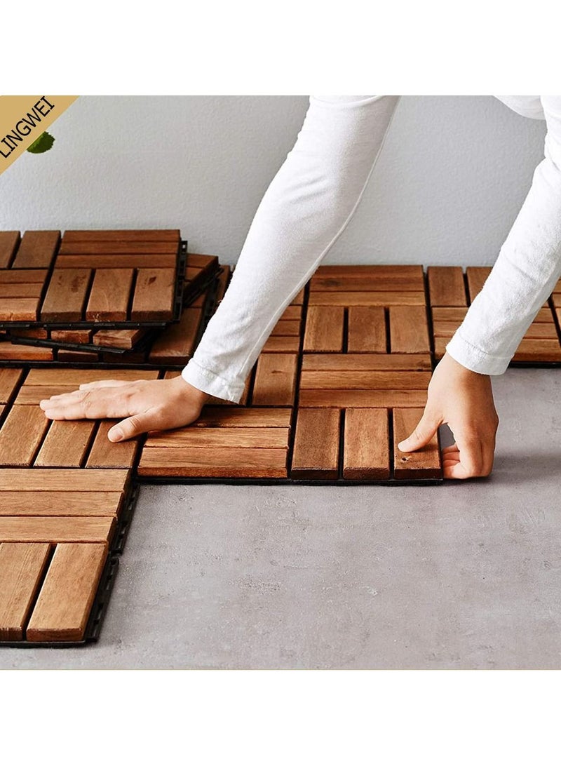 6 Pieces Wood Decking Tiles Floor Tiles