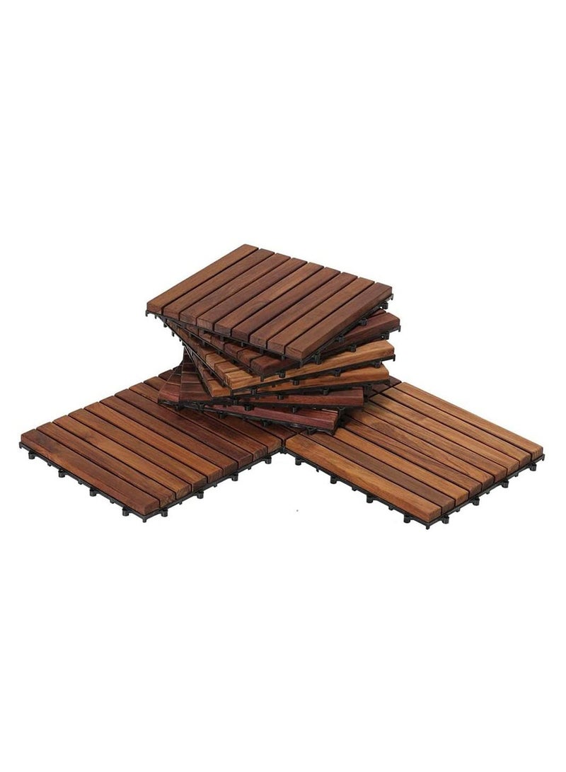 8 Pieces Wooden Floor Tiles