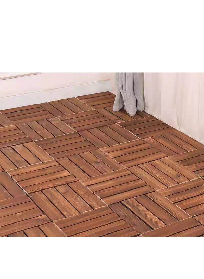 Wooden Floor Decking Tiles Brown 30x3x30cm 5pcs