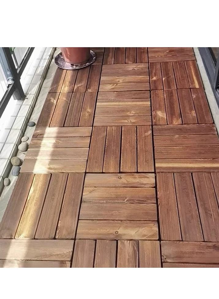 Wooden Floor Decking Tiles Brown 30x3x30cm 5pcs