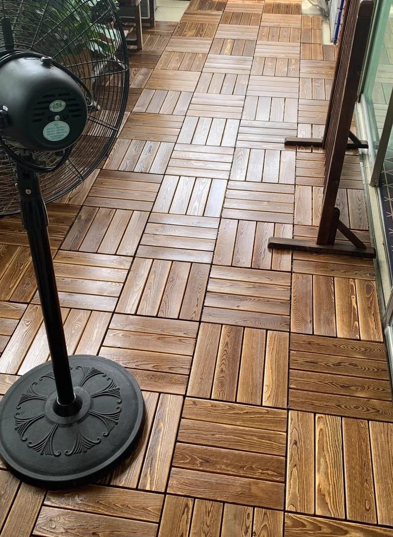 Wooden Floor Decking Tiles Brown 30x3x30cm 5pcs