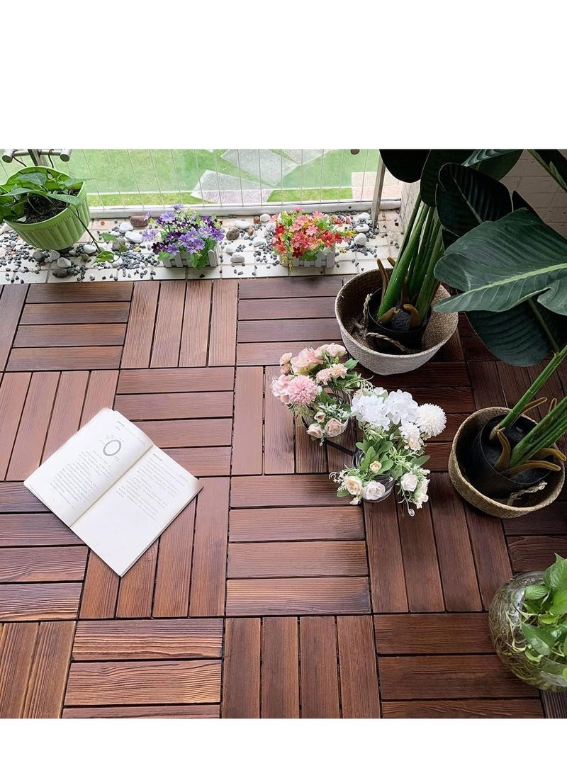 Wooden Floor Decking Tiles Brown 30x3x30cm 5pcs