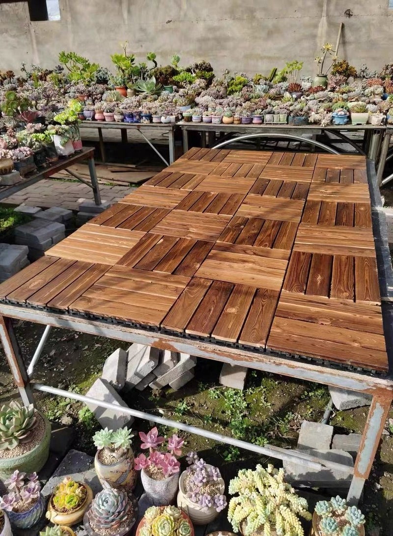 Wooden Floor Decking Tiles Brown 30x3x30cm 5pcs