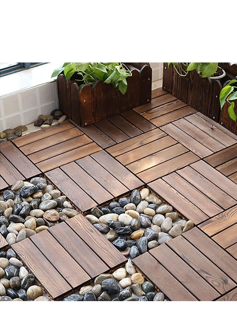 Wooden Floor Decking Tiles Brown 30x3x30cm 5pcs