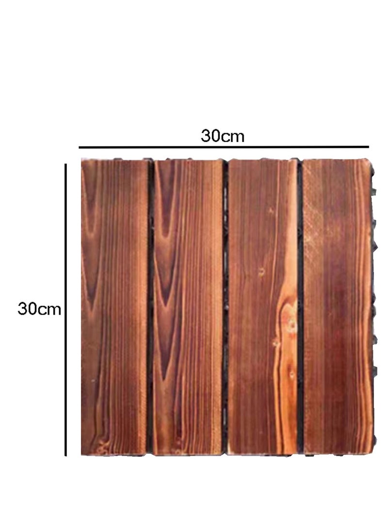 Wooden Floor Decking Tiles Brown 30x3x30cm 5pcs