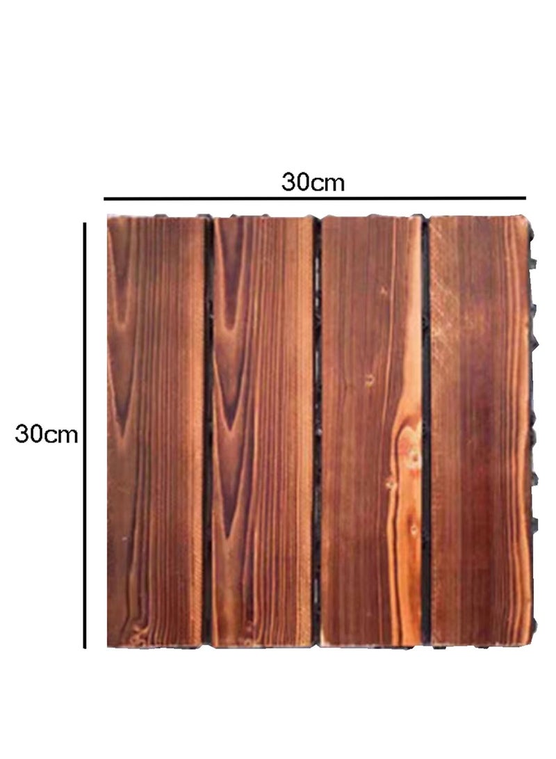 Interlocking Patio Wooden Tiles Garden Floor Tiles Outdoor Walkaway Path Decorative Tiles For Garden Patio Lawn Waterproof 15pcs