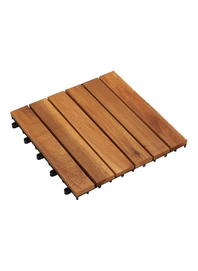 Wood Interlocking Flooring Tiles Straight Pattern Patio Deck Tiles Solid Wood Pine Deck Tiles For Garden Indoor Outdoor Pack of 10pcs