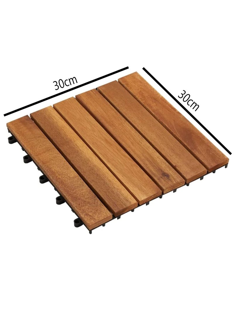 5pcs Floor Tiles Wooden Garden Interlocking Tiles Patio Flooring Decking Outdoor Walkaway Path Decorative Tiles For Garden Floor Tiles