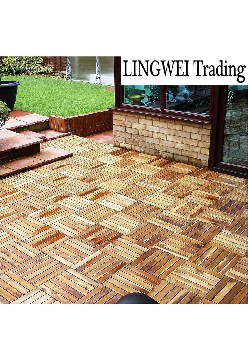 5pcs Floor Tiles Wooden Garden Interlocking Tiles Patio Flooring Decking Outdoor Walkaway Path Decorative Tiles For Garden Floor Tiles